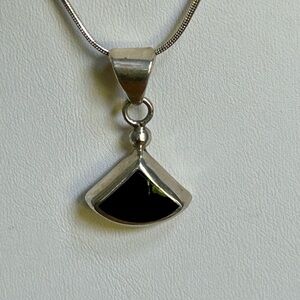 Mexico Silver and Onyx Necklace